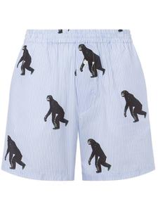 Полосатые шорты Moschino с графическим принтом, синий