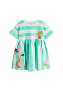 Трикотажное платье стандартного кроя Next, Turquoise Stripe