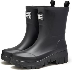 Женские водонепроницаемые сапоги выше голени Nutropa, легкие, комфортные, широкий голенищ, для сада, S600Black