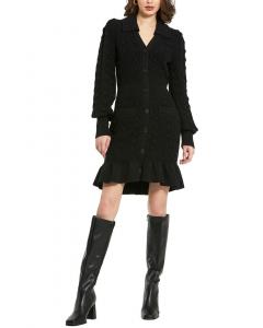 Мини-платье Mac Duggal с помпонами и пуговицами, черный