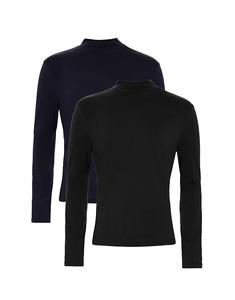 Набор из 2 хлопковых водолазок с длинными рукавами от French Connection, цвет темно-синий