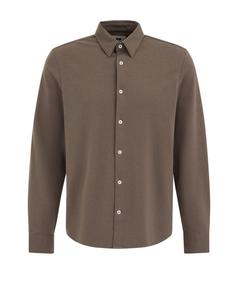WE Fashion Рубашка на пуговицах Regular fit в темно-коричневом цвете