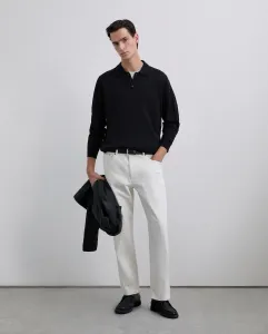 Мужской шерстяной джемпер с воротником-поло Scalpers, черный