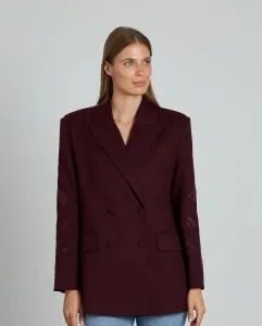 Женский блейзер с деталями на рукавах и передними карманами Alma en Pena, бордовый