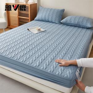 Yalu Простыня на резинке 200х220 см, утолщенная стеганая, цвет Dream-Cream Blue