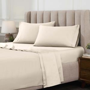 Superior Комплект постельного белья из египетского хлопка плотностью 1500, ультрамягкий, однотонный цвет ivory Ivory - Z