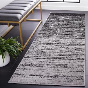 Ковер SAFAVIEH, 77 x 183 см, Adirondack Collection Runner, Silver & Black, современный омбре дизайн, не линяет и прост в уходе, идеален для помещений с высокой проходимостью в гостиной, спальне (ADR113A)