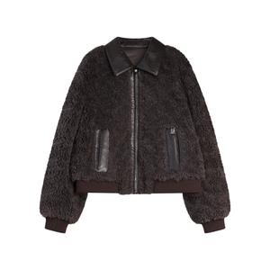 ELLE Вельветовая куртка женская Dark Gray с лацканом утепленная