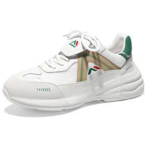 Kolumb Нескользящие, дышащие, легкие, низкие повседневные туфли, мужские, белые, зеленые