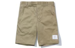 Шорты-чинос из хлопкового твила, неструктурированные THOM BROWNE, хаки