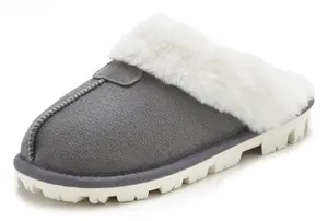 Плюшевые тапочки, тапочки, сабо, тапочки, мюли Vivance на теплой ВЕГАНСКОЙ подкладке, серый