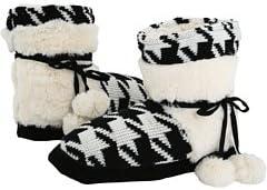 Женские ботильоны Muk Luks Houndstooth Sherpa Wrap, Houndstooth/Neutral Black