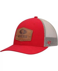 Мужская регулируемая шляпа '47 Scarlet, Natural San Francisco 49ers из сыромятной кожи Trucker '47 Brand, красный