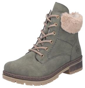 Ботинки женские Rieker Lace-Up Ankle Boots на шнуровке с мехом, оливковый