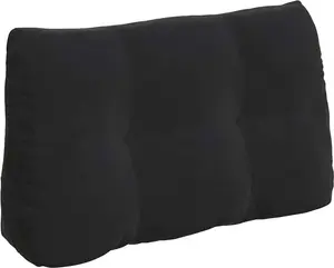 Подушка для спины , черная, 80 x 24 x 50 см, бархат vidaXL