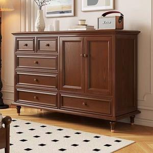 Guansi Комод 120х43х80 см для спальни и гостиной из массива дерева, 5 ящиков, навесной, в стиле модерн