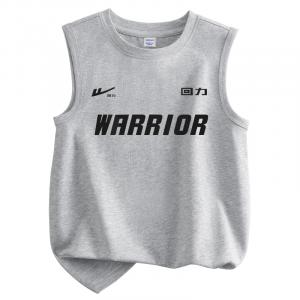 Детский топ и майка с круглым вырезом WARRIOR, flower серый/h черный label