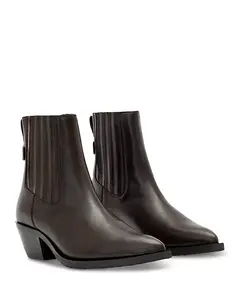 Женские кожаные ботильоны Marcie Chelsea Allsaints, коричневый