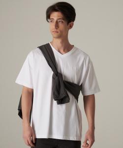 Футболка хлопковая с V-образным вырезом и короткими рукавами Eddie Bauer, белый