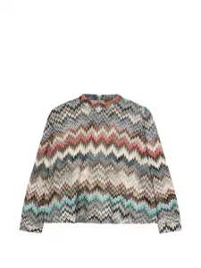 Топ с зигзагообразным узором Missoni Kids, бежевый