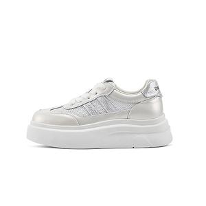 Кроссовки для скейтбординга женские низкие из спилка Cow Split Leather, устойчивые к скольжению и истиранию DAPHNE, экрю