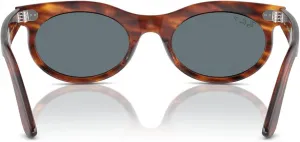 Солнцезащитные очки Ray-Ban Unisex Rb2242 Wayfarer Oval, Striped Havana/Dark Blue Polarized