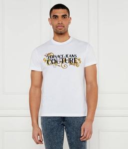 Футболка Versace Jeans Couture облегающего кроя с фирменным принтом, белый