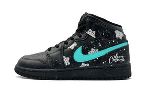 Баскетбольные кроссовки Air 1 Cushioning Mid Top для детей и подростков Jordan, черный/зеленый