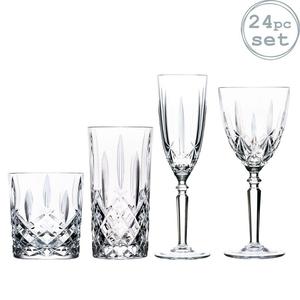 Хрустальное стекло RCR Crystal Orchestra — бокалы для вина, бокалы для шампанского, стаканы для виски и бокалы для лонг-дринов — набор из 24 предметов, белый