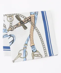 Шелковый шарф с декоративным мотивом Suite, цвет Blue 5 [570]