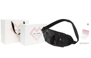 KONADCT Нейлоновая наплечная сумка Поясная сумка Кроссбоди Слинг-сумка унисекс черно-белая, Black Couple Box