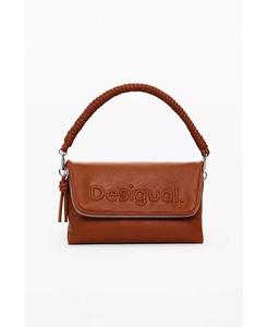 Женская сумка среднего размера с 3D-логотипом Desigual, коричневый/бежевый