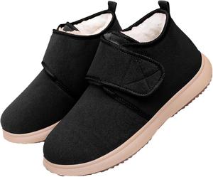 Женские зимние ботинки на снег Комфортные с искусственным мехом Уличная обувь с подкладкой Водонепроницаемые слипоны Ботильоны теплые зимние Generic, Black