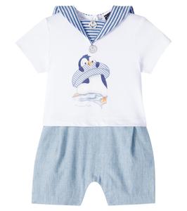 Комплект из хлопка для младенца: топ и штанишки Monnalisa, Bianco+Nuvola