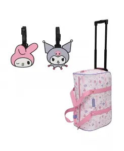 Колесная дорожная сумка с двумя бирками для багажа Hello Kitty, мультиколор