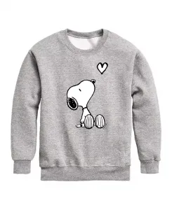 Гибридный худи Big Boys с принтом Snoopy и сердцем Peanuts, серый