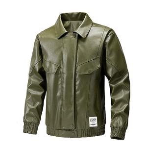Кожаная куртка Unisex Lapel Moderate LISENPOK, army зеленый