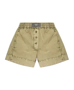 Шорты из выстиранного хлопка Ganni, зеленый