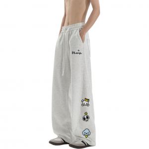 Вязаные спортивные штаны Unisex HUANQIU, белый heather серый