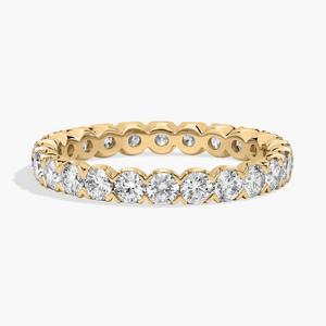 Кольцо-вечность с выращенными в лаборатории бриллиантами «рыбий хвост» из желтого золота 14 карат (1 1/2 карата, два карата — FG / VS2-SI1) Blue Nile