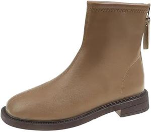 Женские модные ботинки, микрофибровая кожа, удобные короткие осенние ботинки Generic, Khaki