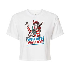 Укороченная футболка для юниоров с логотипом Where's Waldo Licensed Character, белый