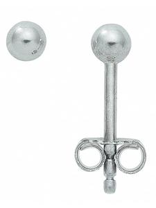 Adeliás Женские серьги-гвоздики из серебра 925 пробы, диаметр 3 мм