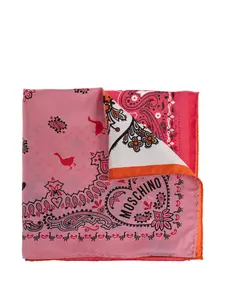 Платок с узором "пейсли" и в горох Moschino, розовый