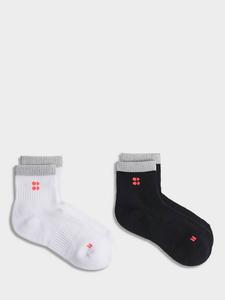 Мини-носки для тренировок из органического хлопка с эффектом светоотражения Sweaty Betty, Pack of 2, Blackwhite And Fluro