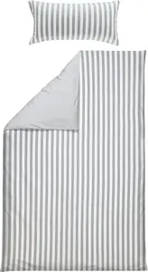 Двустороннее постельное белье , серебристо-белое, 1x 155x240 см + 1x 40x80 см Erwin Müller