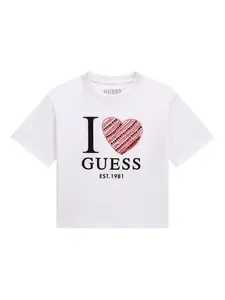 Декорированная футболка Guess Kids, белый