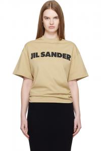 Футболка с логотипом Jil Sander, бежевый