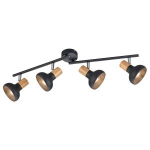 Потолочный светильник Reality Leuchten Latika, железо - черное - количество языков пламени: 4