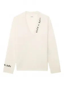 Джемпер Mikyz из шерсти мериноса с вышивкой Zadig&Voltaire, белый